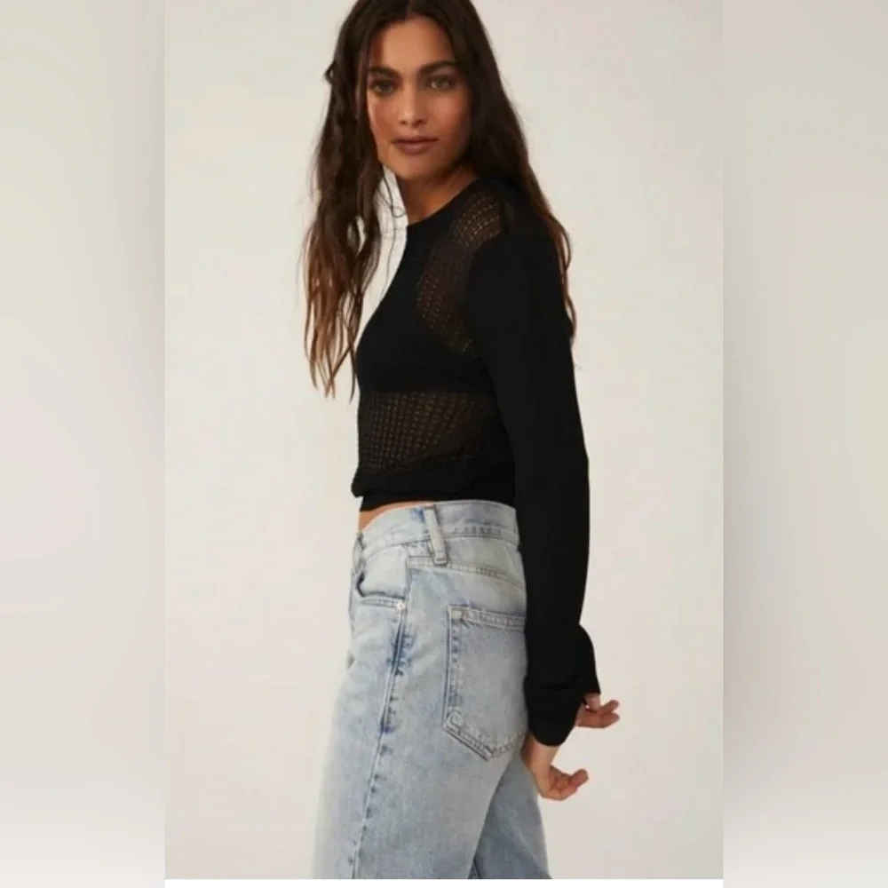 NWT Free People H20 Crewneck Sheer Pullover